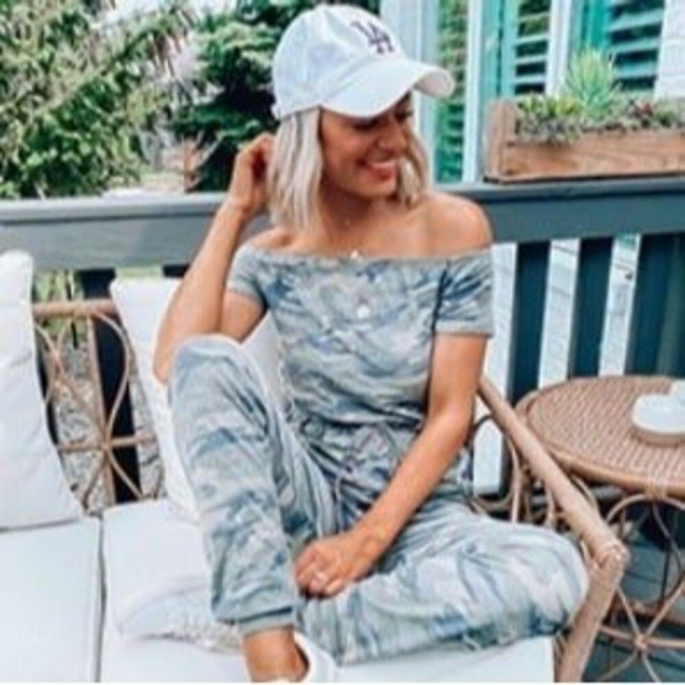 Women's Comfy Off the Shoulder Elastic Waist Stretchy Jumpsuit XL